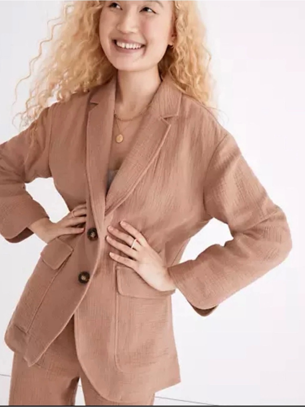 NWOT MADEWELL Cotton-Linen Relaxed Larsen Blazer Size XS